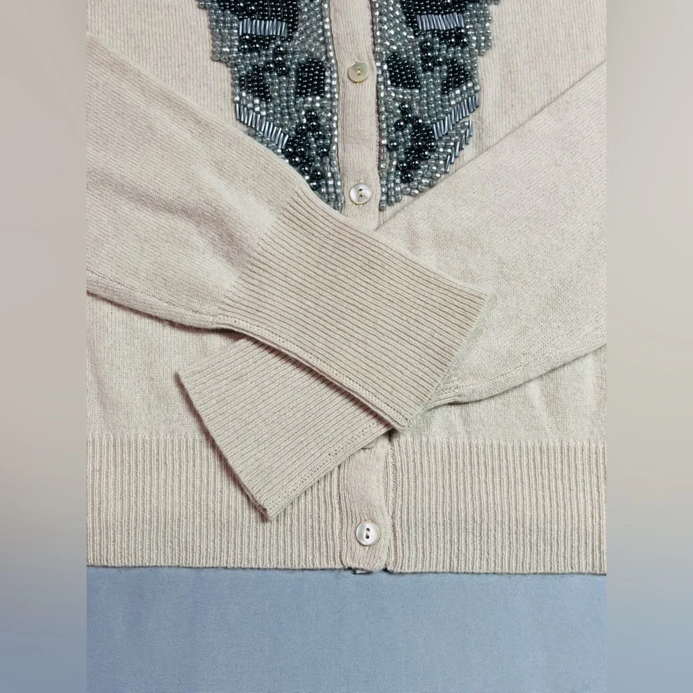 Magaschoni New York Cashmere Beaded Cardigan - Picture 5 of 7